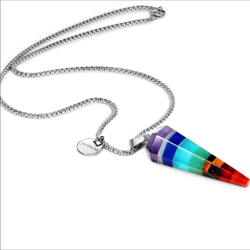 7 Chakra Stones Necklace Gemstone Pendant Necklace